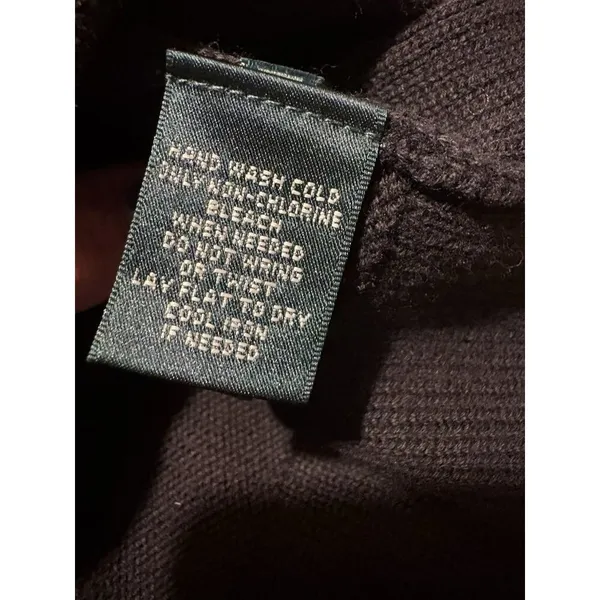 Lauren Ralph Lauren Mock Neck Quarter Zip Long Sweater Dress Black‎ Size PS - Image 9