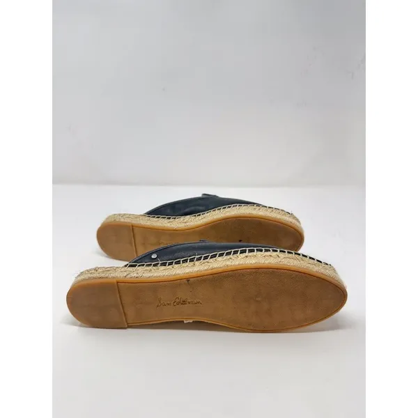 Sam Edelman Kerry Womens Mules Black Leather Espadrille Comfort Sandals US 9 M - Image 6