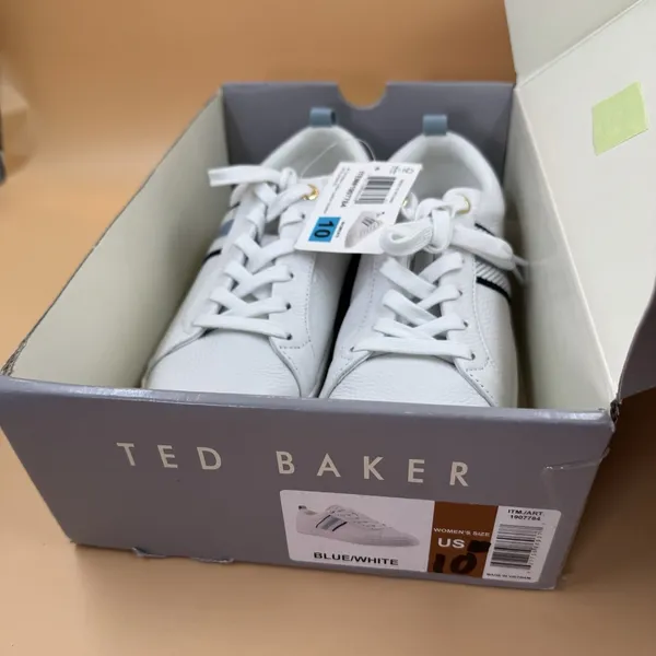 Ted Baker Women s Leather Sneakers, Blue/White, Size 10 - Image 9