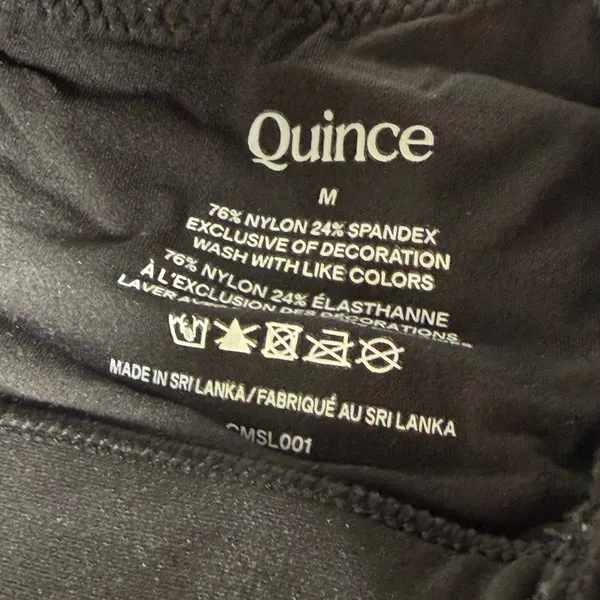 Quince Women Black Nylon Spandex Stretch Scoop Neck Bralette Medium NWOT - Image 2