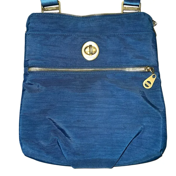 Baggallini Hanover Crossbody Bag Blue Nylon Turn‎ Lock Adjustable Strap Medium - Image 2