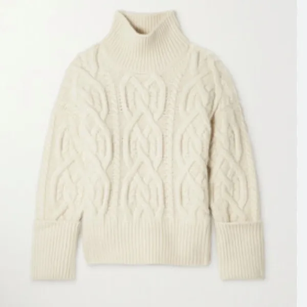 Citizens of Humanity Zola Aran Cable-Knit Chunky Turtleneck Sweater Sz XS/S - Image 11