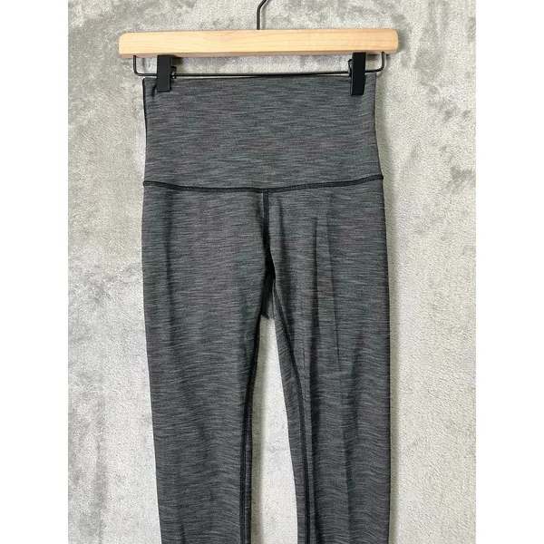 Lululemon Wunder‎ Under Leggings Luxtreme Size 4 Gray Silver Black 31’ Work Out - Image 2