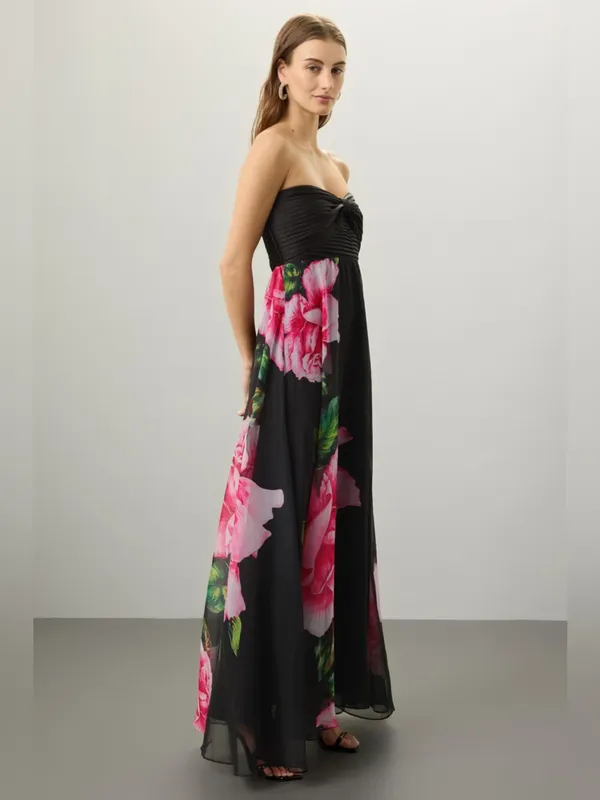 One33 Social Chiffon Strapless Gown Black Size 6 - Image 7