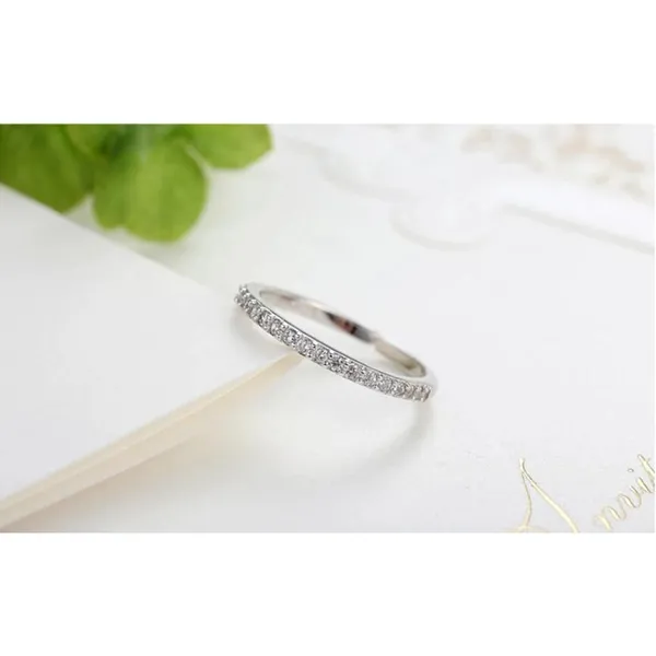 NEW Dainty 14k Gold Plated S925 Simulated Diamond Band Ring, Adjustable Band‎ - Image 8