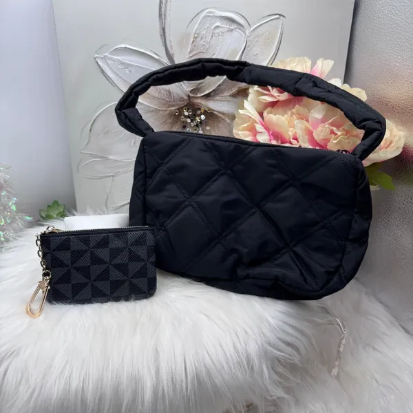 The Errands Grab & Go Quilted Nylon Handbag w/ card zipper wallet - Image 5