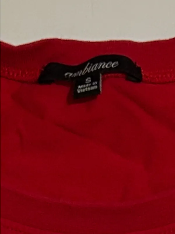 Ambiance Red Scoop Neck Short Sleeve Tee - Image 2