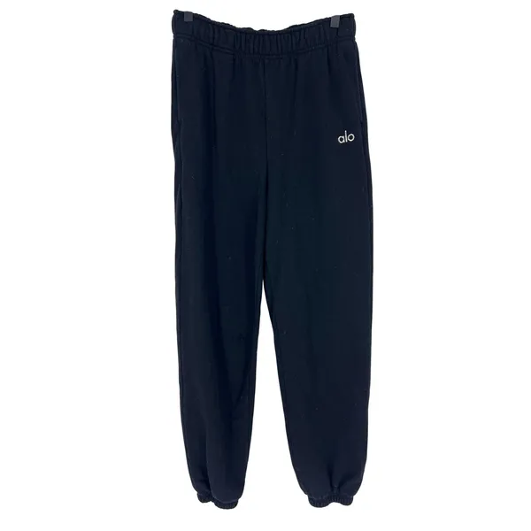 Alo Yoga Accolade Black Crewneck Jogger Sweatpants Set Estimated Small - Image 6