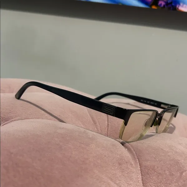 VERSACE MOD.1184 1261 Matte Black Mens Rectangle Half Rim Eyeglasses 53🔲18 140 - Image 4