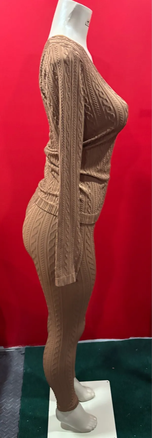 ALL ACCESS Tan Cable Knit Leggings Set(OS) - Image 8