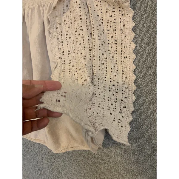 Seaspice Resort Wear Isla Baby Beige 100% Peruvian Cotton Crochet Tunic Mini S - Image 9
