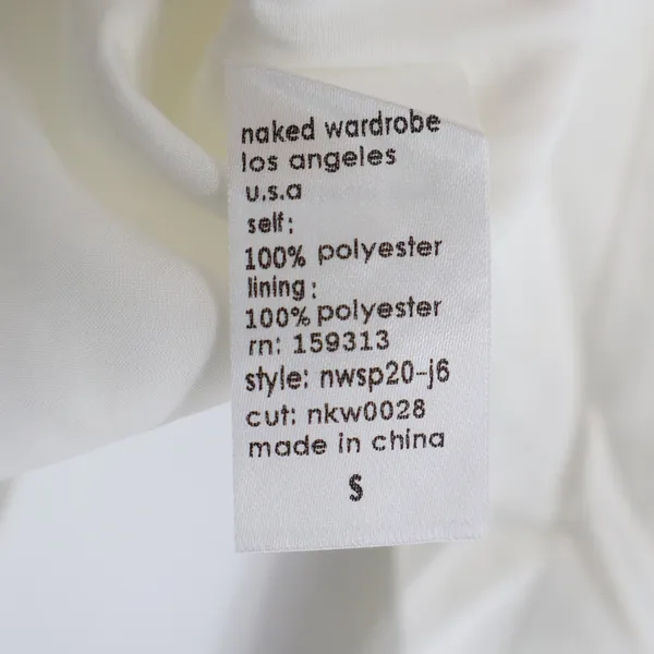 Naked Wardrobe The Statement White Cropped Garter Blazer Womens Small - Image 5