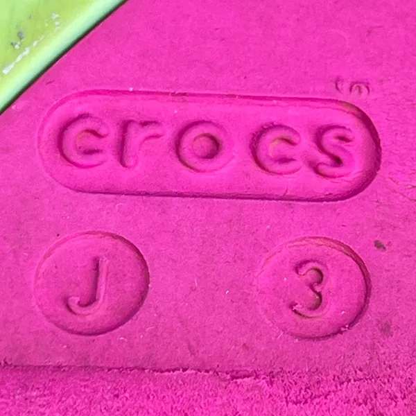 Crocs Womens J3 Pink Mary Jane Flats Mint Green Strap Flower Detail SKU-A31 - Image 2