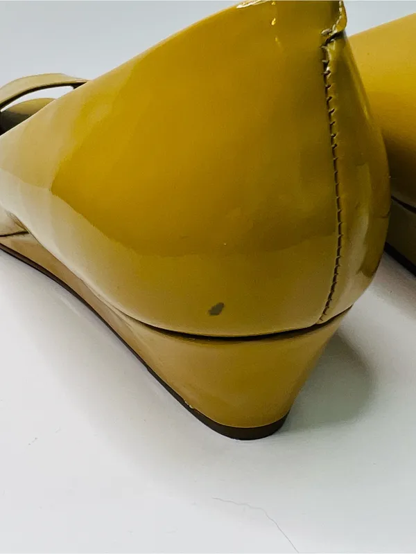 Talbots Tanish Patent Peep-Toe Flats Size 10-1/2 M with 1-1/2” Wedge Heel - Image 6