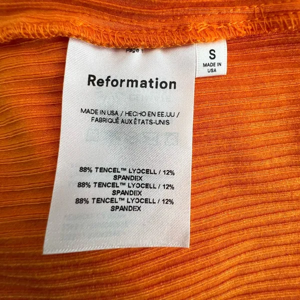 Reformation Formosa Ribbed Midi Dress Ochre Sz‎ Small - Image 8