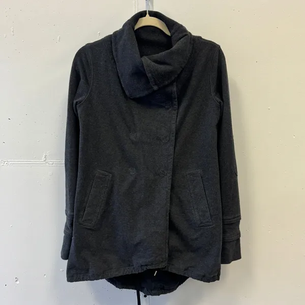Lululemon Gratitude Wrap Heathered Inkwell Cardigan‎ Shawl Collar Size 6 - Image 2