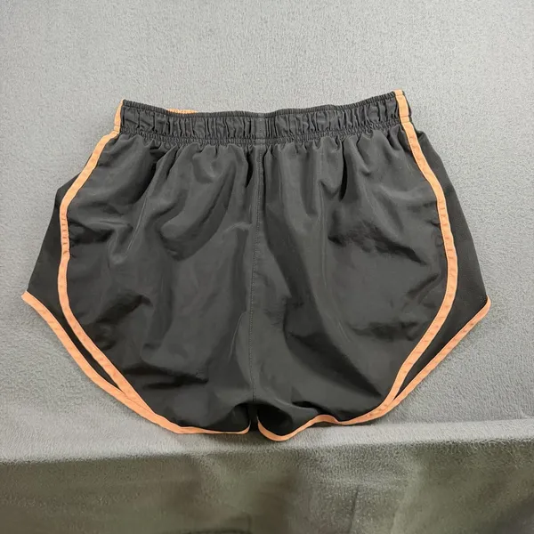 Nike Dri-FIT Running Shorts Womens Medium Black Orange Elastic Waist 3" Inseam - Image 8