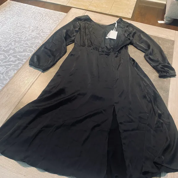 Grace Karin Women's Long Sleeve Satin Wedding Guest Dress with Slit Elegant Boat Neck High - Image 7