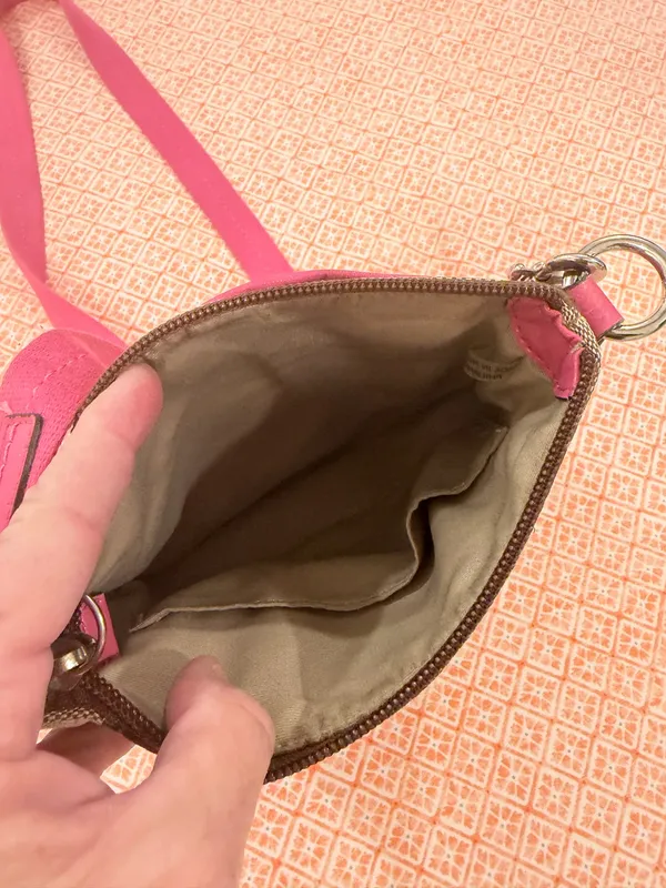 Y2K Coach Khaki C monogram and Pink trim crossbody bag - Image 3