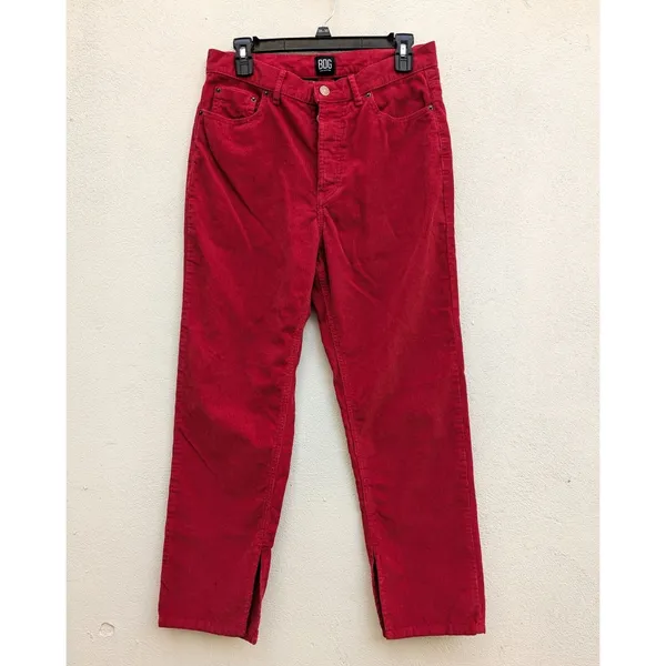 BDG Urban Outfitters Women's Corduroy Jeans Slim Straight Leg High Rise Red 29 - Image 2