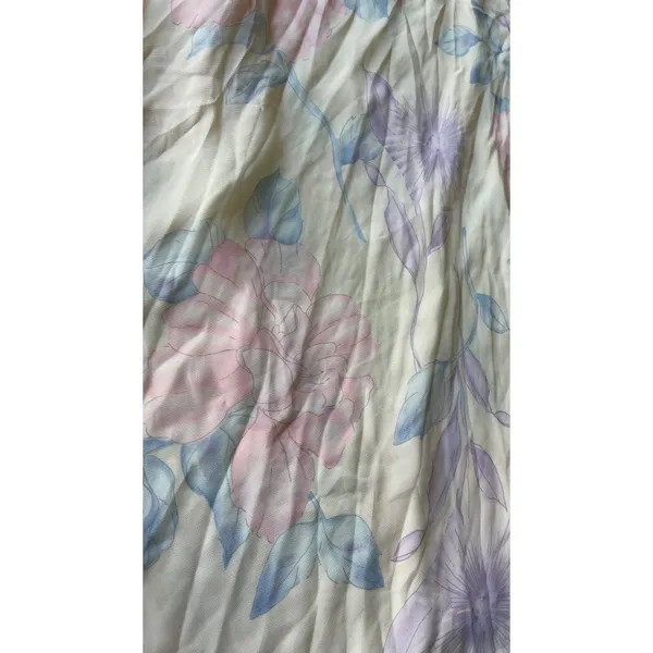 Vintage Valerie Stevens Sheer Pastel Floral Maxi Slip Dress Lace Trim Medium Y2K - Image 3