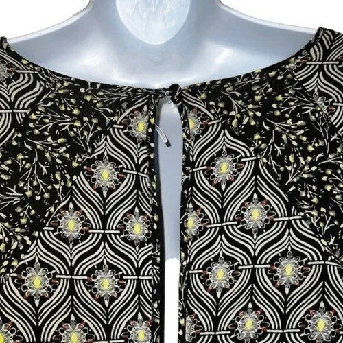 FREE PEOPLE Rolling Hills Mixed‎ Media Empire Waist Tunic Top EUC Size S - Image 6