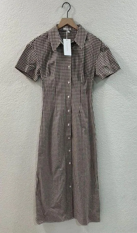 NWT Charcoal Clothing Lua Maxi Dress (Choc Gingham) Size 4 - Image 6