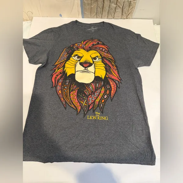 Disney The Lion King Charcoal Tee with Yellow and Orange Accents - Image 2