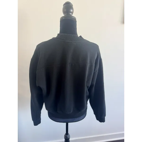 A New Day Women's Black Cropped Sweatshirt Long Sleeve Pullover Size M - Image 3