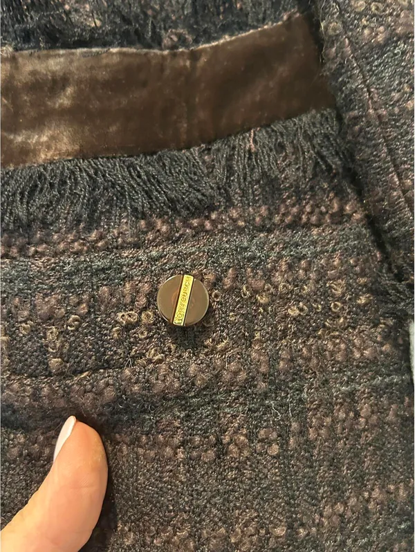 Tory Burch Tweed Jacket with Velvet Accents - Image 3
