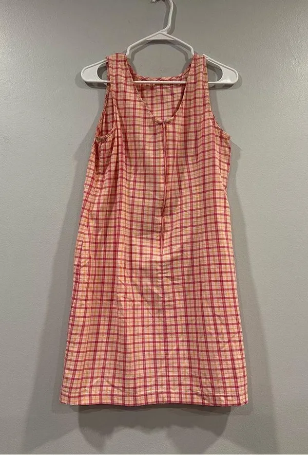 Faded Glory Pink Checkered Sleeveless Short Dress M? - Image 3