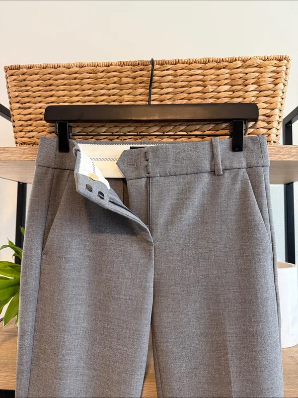 J. Crew Cameron 365 Mid-Rise Gray Ankle Woven Career Dress Pant Trouser, 2 - Image 6