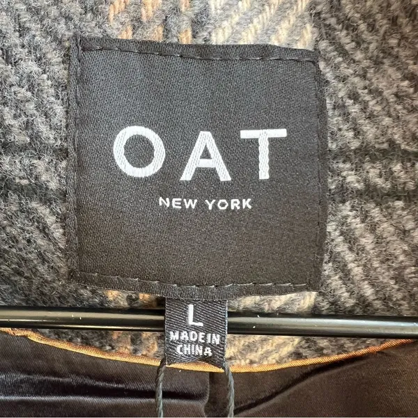OAT NEW YORK NWT Plaid Fringe Blazer Tweed Cropped Jacket Size Large - Image 4