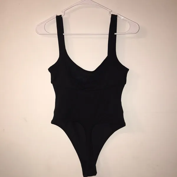 For Love & Lemons Clara Retro Ribbed One Piece Thong Swim Suit Size Medium NWOT - Image 5