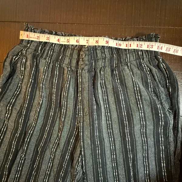 Briggs Womens‎ Linen Blend Striped Pull On Pants Black White Medium 1760053 - Image 3