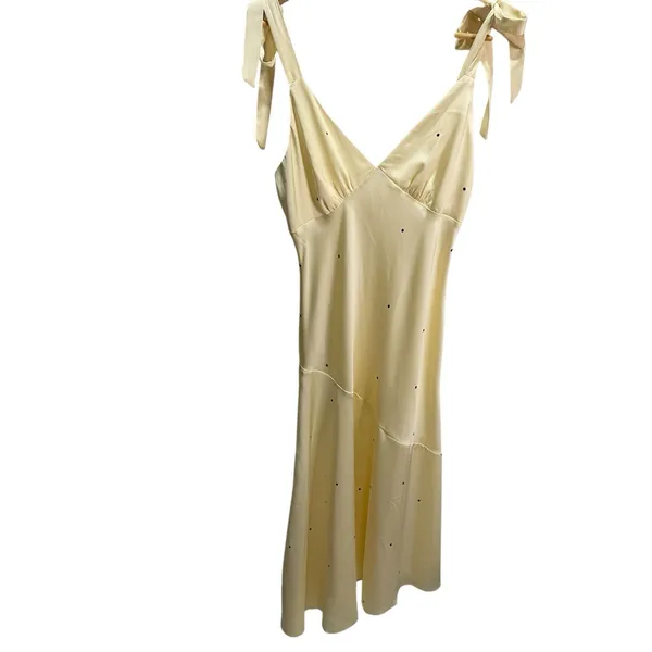 Miss Selfridge Cream/black Polka Dot Chiffon‎ Dress 6 - Image 2