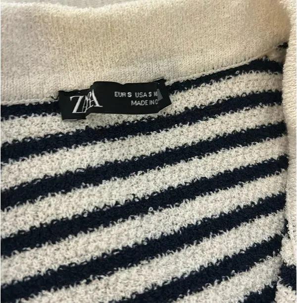Zara sweater dress black and white striped - Image 2