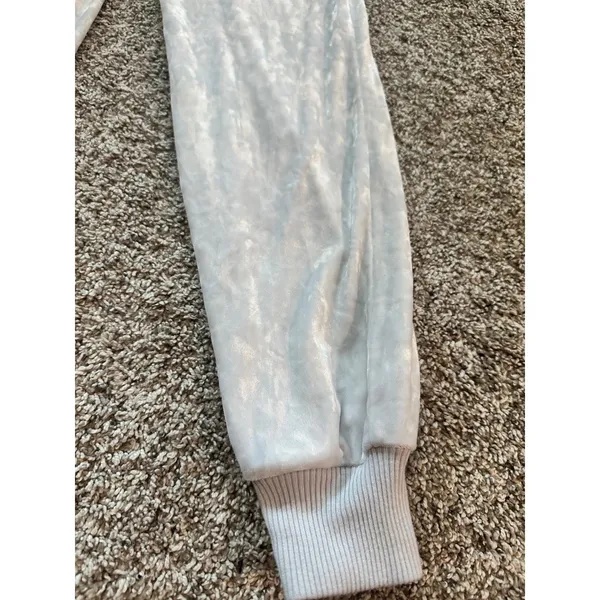 Aerie Light Gray Crushed Velvet Joggers Womens XS Lounge Pants Soft‎ Ribbed - Image 3