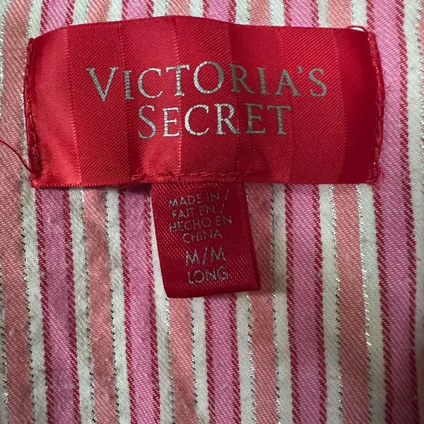 Victoria's Secret Pink and White Striped Fabric - Image 2