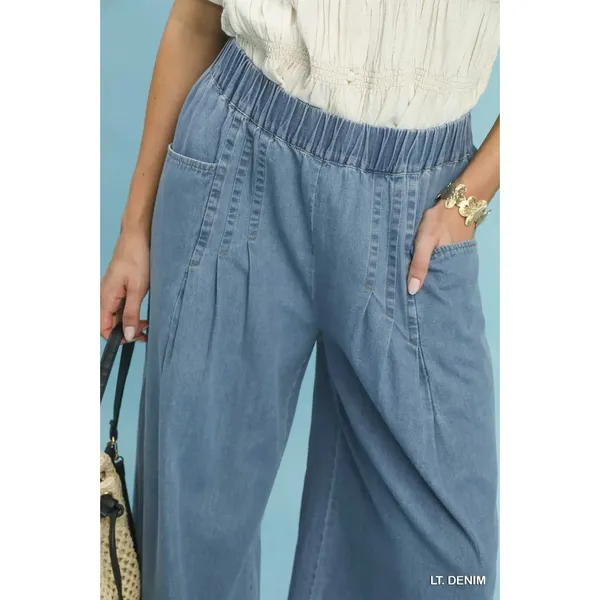 Umgee Stone Washed Wide Leg Pants -‎ Small - Image 5