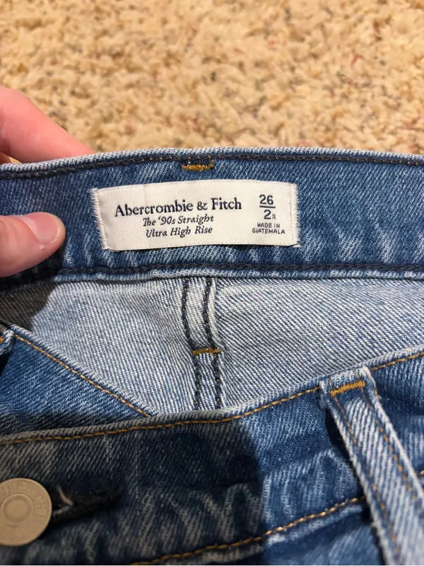 Abercrombie & Fitch The ‘90s Straight Ultra High Rise Jean Crossover Waist 26/2 - Image 3