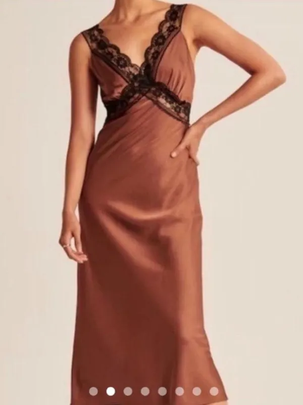 Abercrombie & Fitch satin slip midi dress - Image 2
