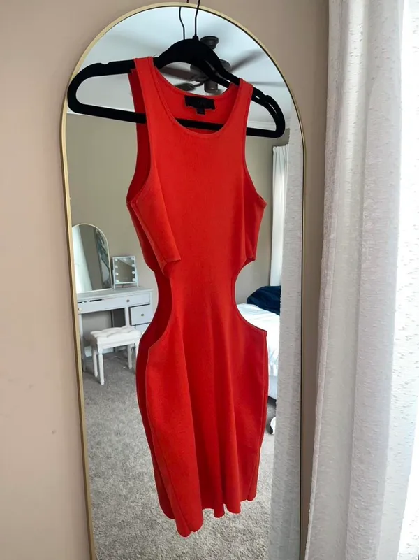 ZARA Red Cut-Out Dress Mini - Image 2