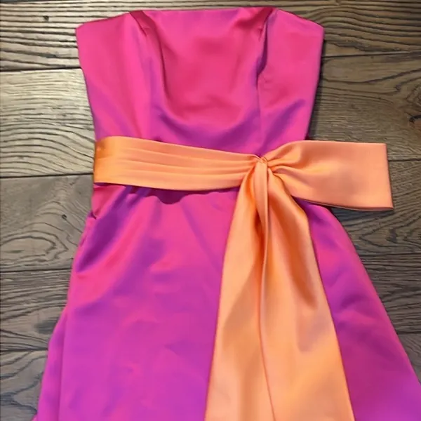 Alfred Angelo Pink and Orange strapless gown, size‎ 2 C30 - Image 2