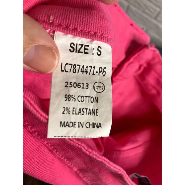 Luvamia Denim Pants Womens Size S Hot Pink Excellent Straight Leg Patch Pockets - Image 6