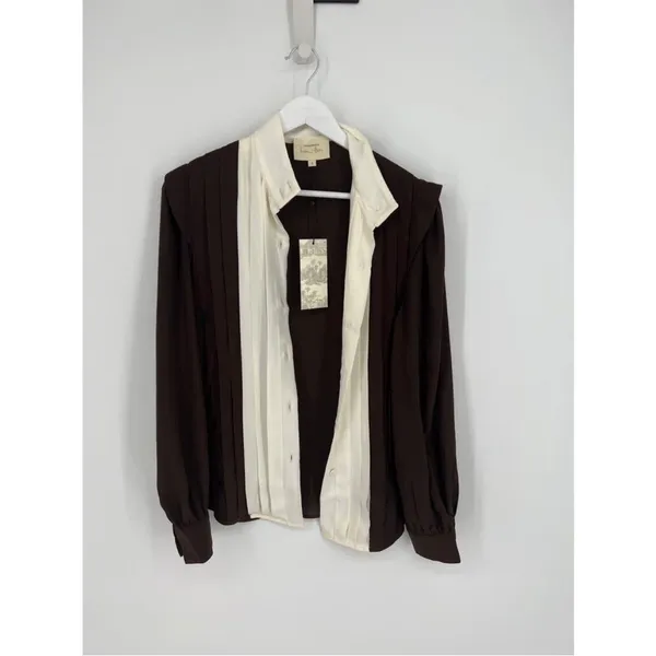 TUCKERNUCK X India Hicks Chocolate and Ivory Grove Blouse NWT Size XXXL - Image 10