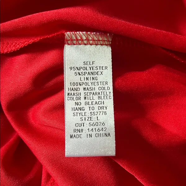 She + Sky Red V-Neck‎ Ruffle Sleeve Sisterhood Dress Sz L Autumn Wedding Guest - Image 9