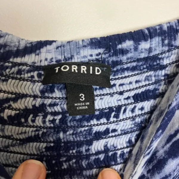 Torrid Plus Size Smocked Mini Challis High Low Tie Dye Skater Dress - Image 6