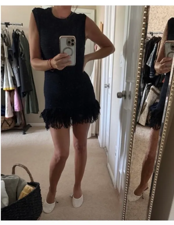 ZARA Fringe Dress Navy Blue - Image 7