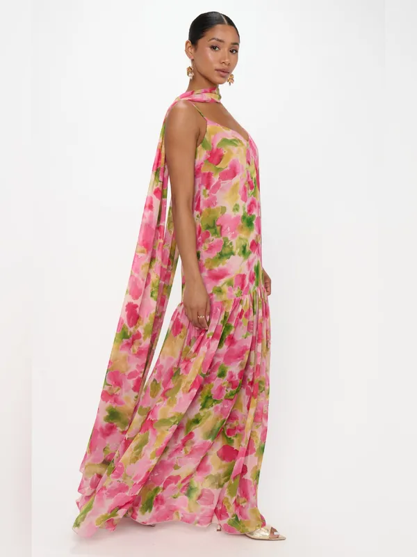 Show Me Your Mumu Dalia Maxi Dress size Small S watercolor floral - Image 2